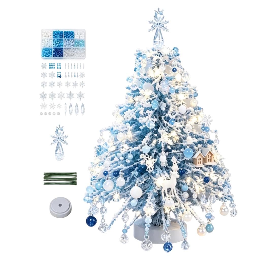 Set Albero di Natale con Perline - Centrotavola Decorativo Festivo per Decorazioni Natalizie per la Casa