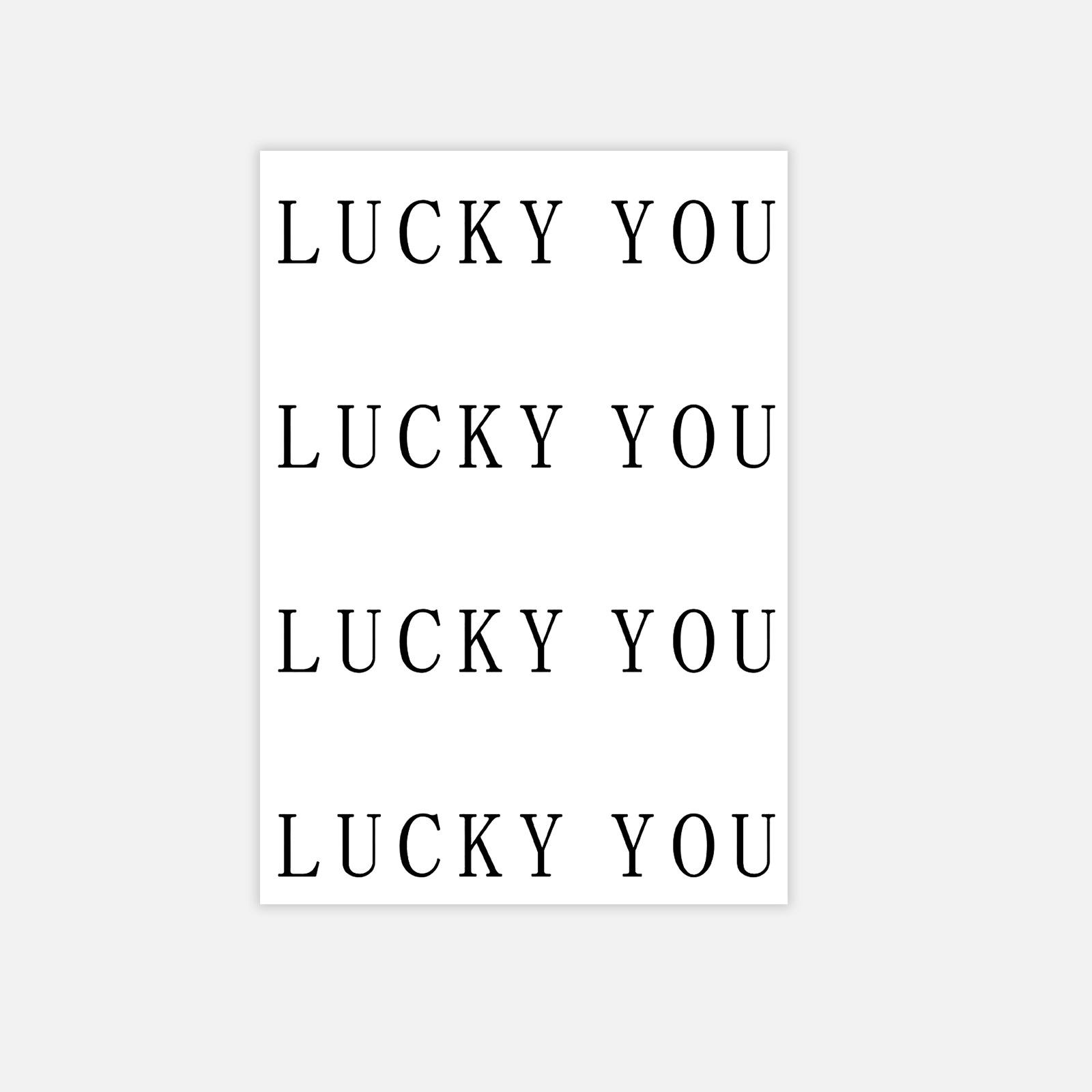 Herbal Juice English Short Sentences  Lucky You  Semi-Permanent Tattoo Sticker 7*10