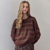 Maxza Sequin Stripe Loose Fit Boucle Knit Ze11qk015na