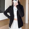 Women's Slim Fit Polar Fleece Hoodie - Double-Faced, Thickened Sports Cardigan for Autumn & Winter