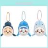 Cute Japanese Style Plush Bear Keychain With Whale Costume