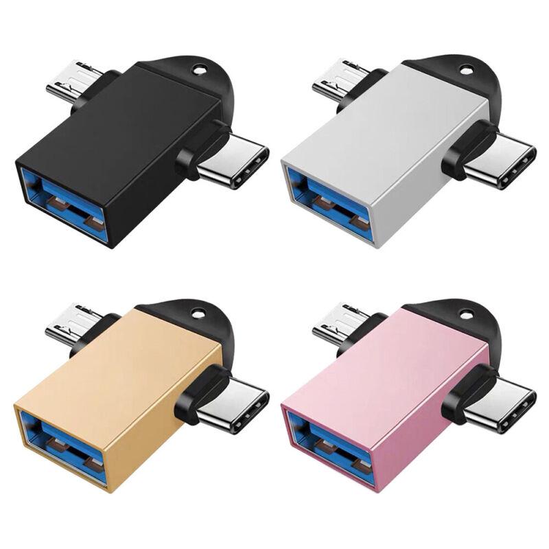 

Синхронизация данных USB C + Micro USB в USB 3.0, разъем-конвертер OTG, адаптер 2 в 1, алюминиевый сплав для Android, Samsung, тип A