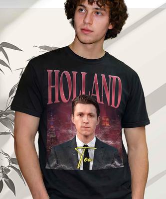 T-shirt Graphique Tom Holland et t-shirt enfant: Impression Portrait d'Acteur Style Vintage