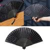 Decorative Bamboos Folding Hand Fan Summer Cooling Tool Durable Silk Traditional Willow Pattern Cultural Gift