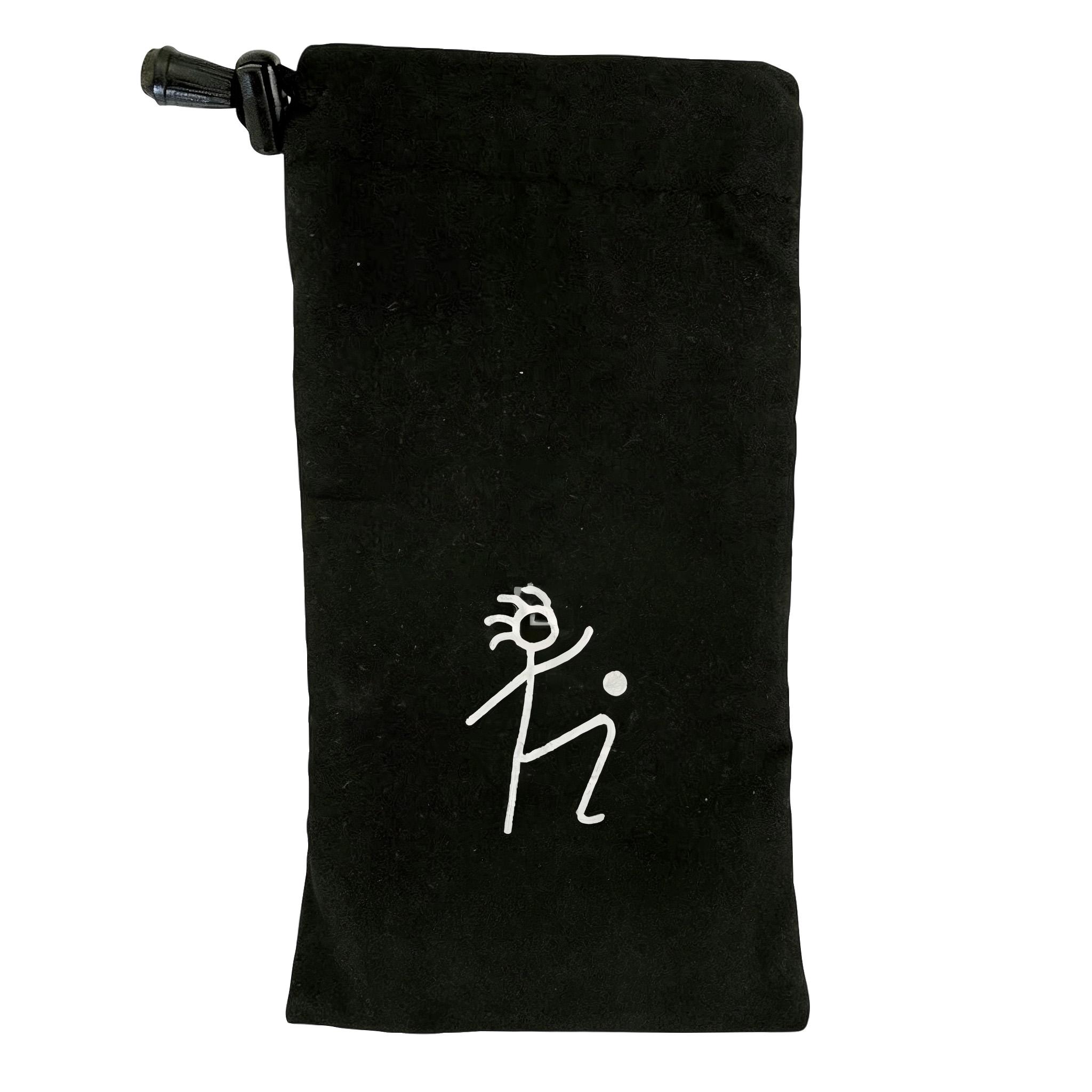 

Drawstring Storage Bag with Stick Figure Print Lightweight Durable Fabric Pouch for Small Item Organization and Travel Use One Size чёрный