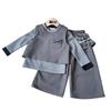 Girls' Korean Style Three-Piece Outfit: Fashionable Vest, Base Shirt & Long Pants for Autumn & Spring (AQB005)