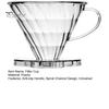 Hand Drip Coffee Maker Dripper Filter Cup with Spiral Groove Design, Pour Over Cone, Reusable Holder V.60 Heat Resistant Transparent Plastic