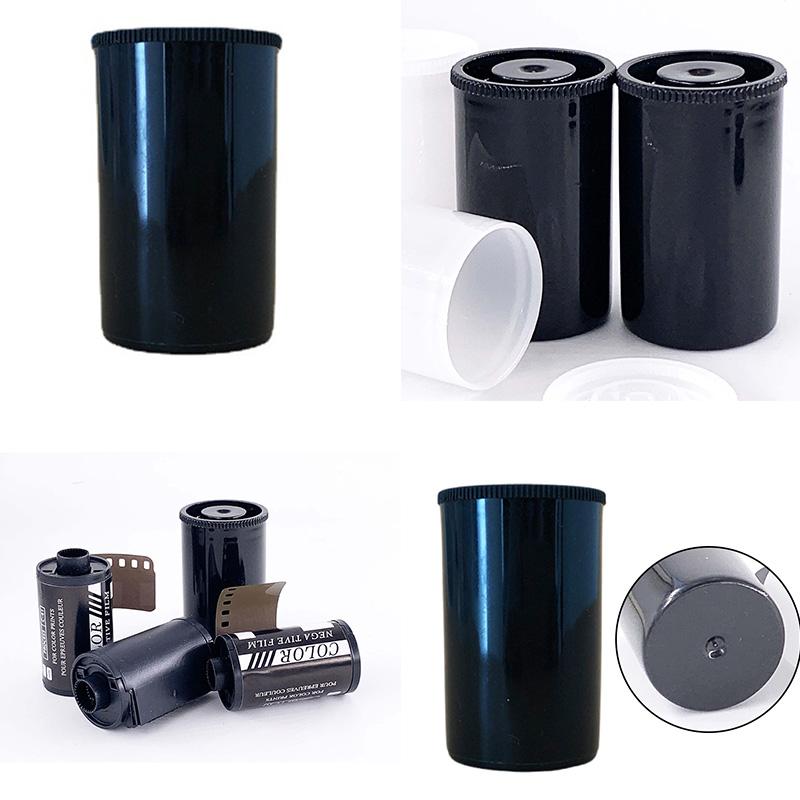 Black Film Storage Canister With Secure Cap Film Cans with Lid Film Roll Organize or for Small Office Supplies Box