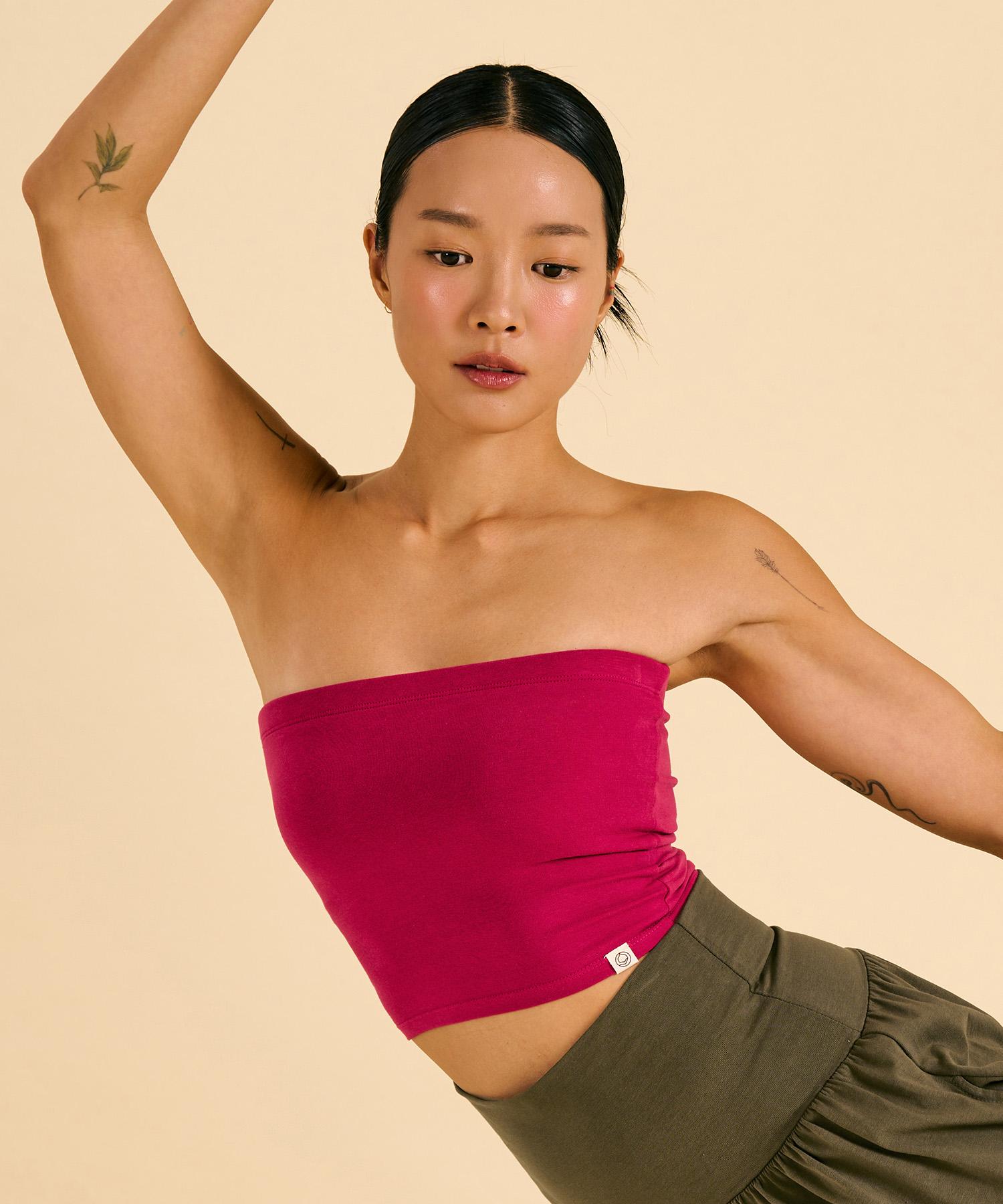 Diyani Namaste Long Tube Top (Red) Free