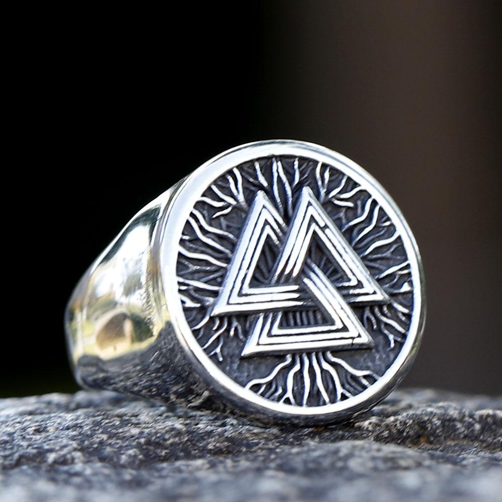2023 New 316L Stainless Steel Viking Valknut Ring Amulet For Man Free Shipping