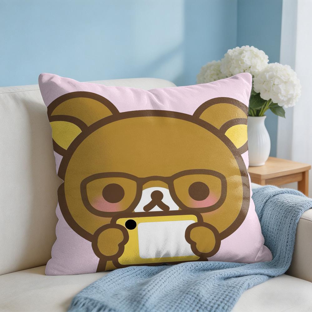 Cute Cartoon Anime RRilakkuma Cushion Cover Square Pillow Bedroom Sofa Leisure Comfort Living Room Home Decoration X