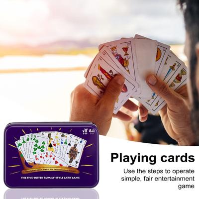 Pětikorunová karetní hra Rummy ve stylu sběratelského cínu Odolný materiál Fair Zábavná 45minutová hra na párty