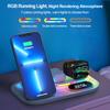 4 In 1 Wireless Chargers For iPhone 11 12 13 Pro Max 15W Fast Charging Dock Station For Apple Watch/Airpods With Lamp Clock