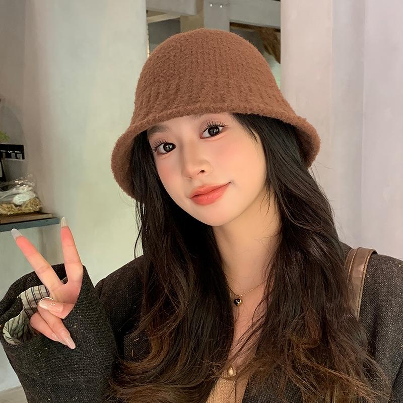 Women's Winter Wool Felt Fisherman Hat – Warm, Ear-Protecting Bucket Style for Large Heads, Slim Face Design