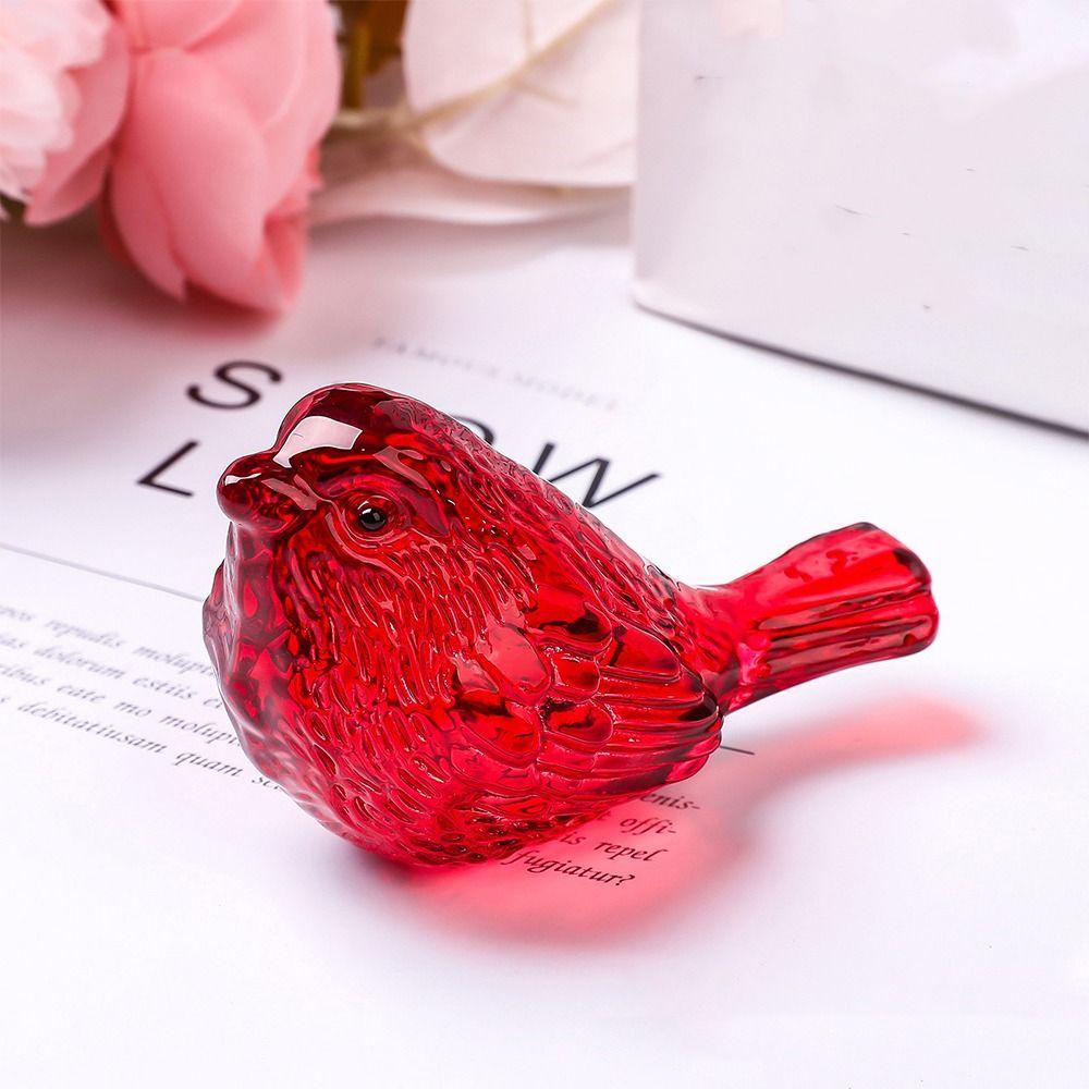Creative Colorful Crystal Bird Ornaments Handicraft Unique Lucky Bird Figurine Nordic Bird Statue Crafts Garden Ornament