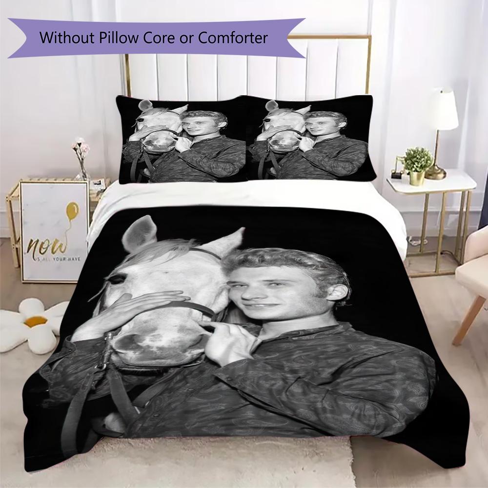 French legendary rock singer and actor Johnny Hallyday provides comfortable bedding covers and pillowcases for home use (without core) K18