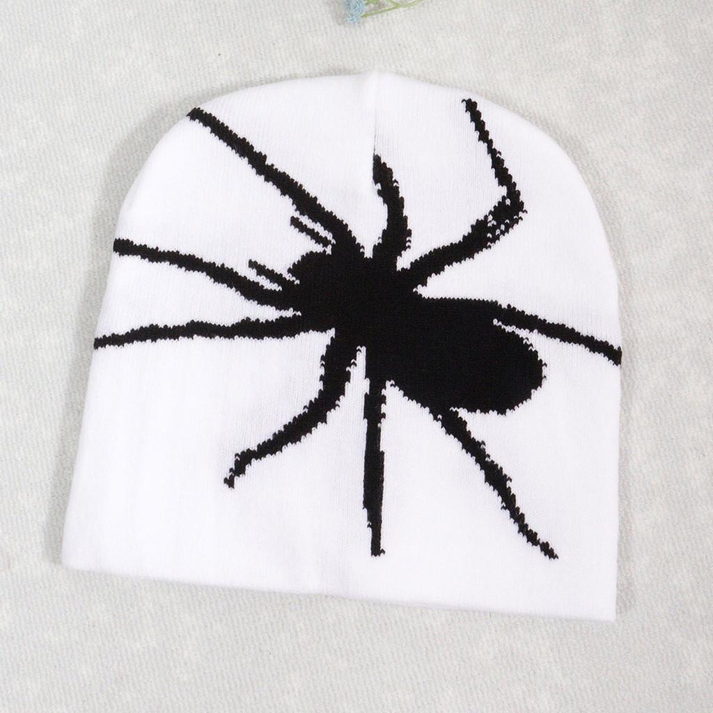 Knitted Fashion Hat With Spider Embroidery Design For Keeping Outdoors Warm