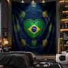 Wall Hanging Tapestry Brazil Football Print Cloth for Living Room Bedroom Home Decor