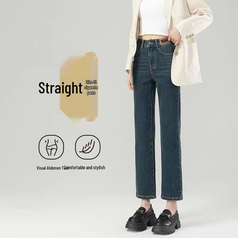 

2025 Spring Women s Retro Slimming Cigarette Jeans Size 29 (116-125 lbs)