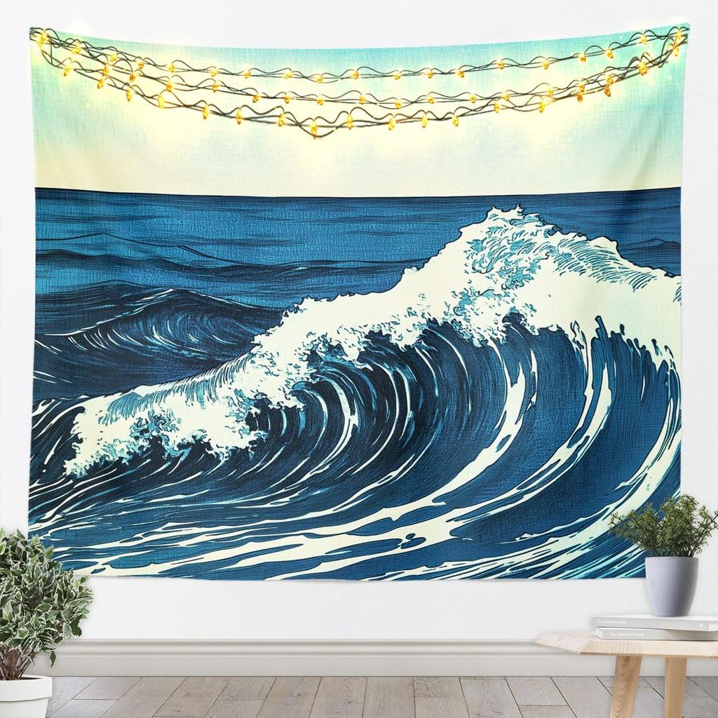 Cherry Blossom Tapestry Japanese Style Wall Art for Living Room Bedroom Chinese Ink Painting Wall Hanging Blanket Plum Blossom