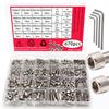 670 PCS Stainless Steel Hexagon Nut and Bolt Combo Set - M3, M4, M5, M6 Hex Heads - Includes Flat Washer Wrench