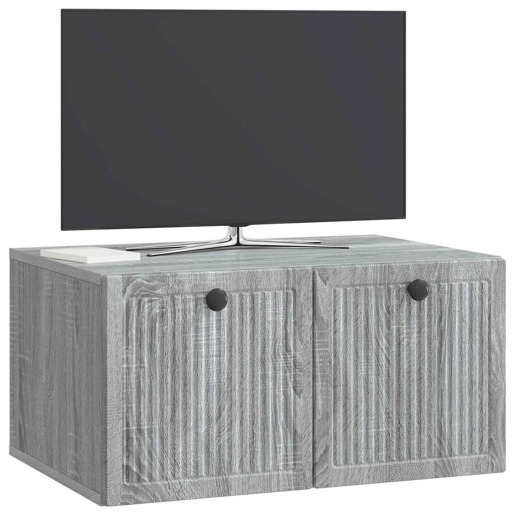 Wall Mounted TV Cabinet Grey Sonoma 59.5 x 41 x 30 cm