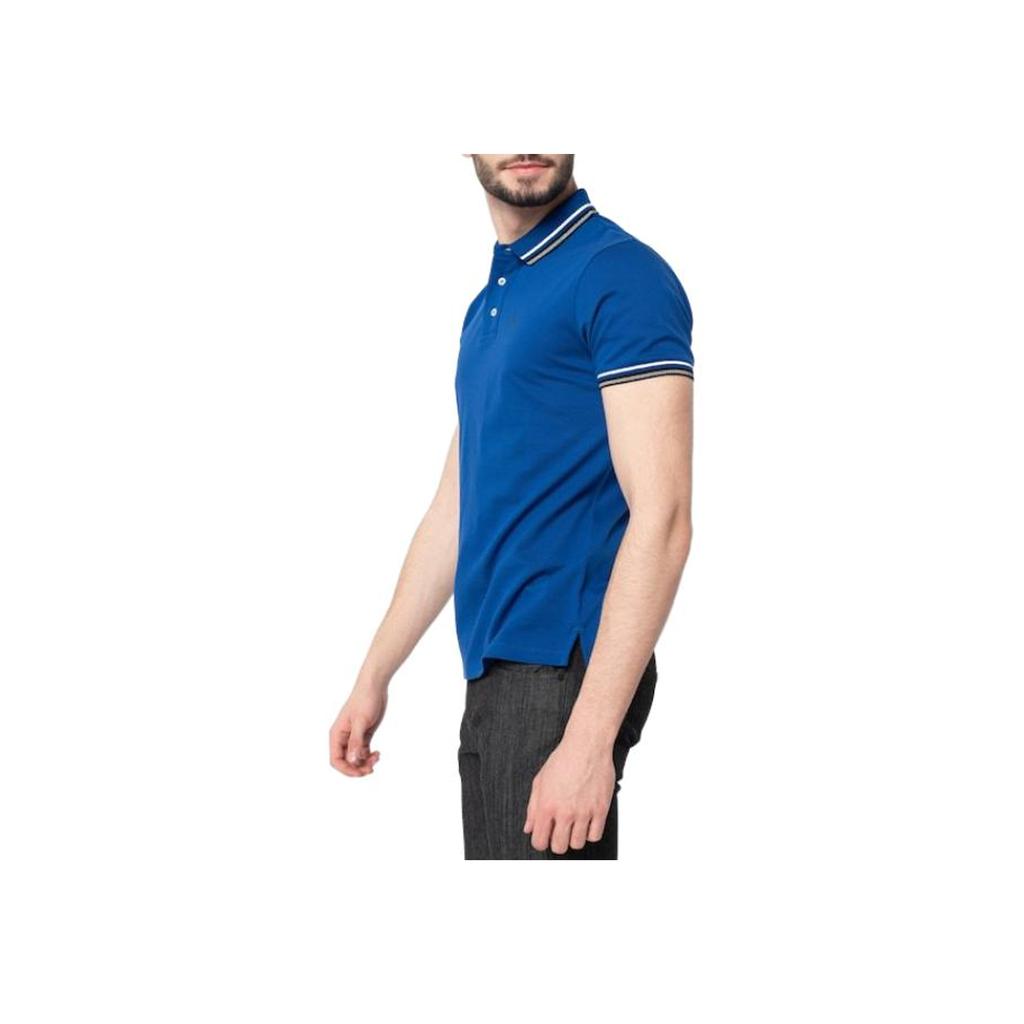 Emporio Armani Solid Color Logo Short Sleeve Polo Shirt Men Tops Blue 3K1FL8-1JTKZ-0921