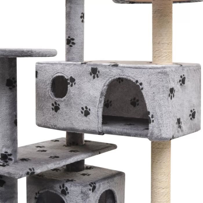 Arbre à chat - vidaXL - 125 cm - Griffoir Sisal - Couleur Gris - Pour Chats Moyens