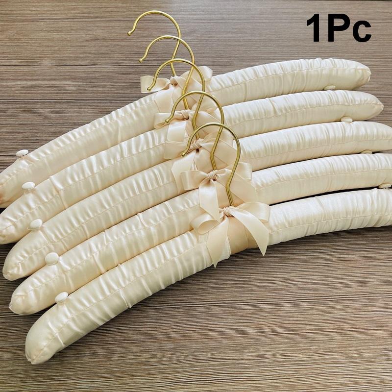 5 Pezzi 38cm Bianco Raso Imbottito Appendiabiti Vestiti Cappotto Sposa Antiscivolo Presa Morbida