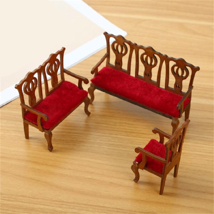 1/12 Dollhouses Sofa Chair and Cushion For Craft Model Project Living Room And Study Room Scene Display Decoration