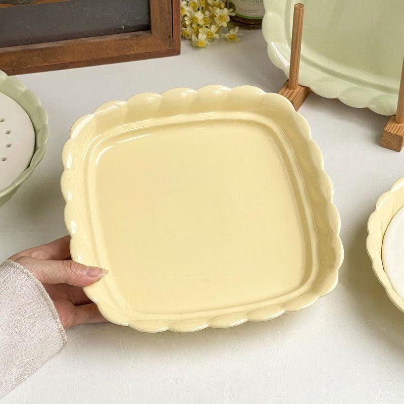 Deou Xingguang Ceramic Square Lace-Edge Plate
