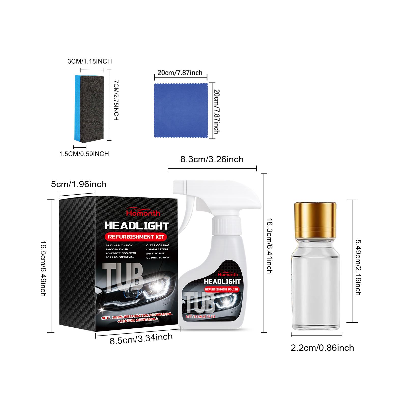 

Car Headlight Restoration Polishing Kits Headlamp Scratch Remover Repair Cleaning Paste Remove Oxidation Headlight Polish Liquid