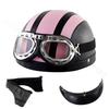 Motorcycle Leather Helmet Retro Personalized Summer Helmet Four Seasons Fashion Half Helmet Windproof Gift Mirror