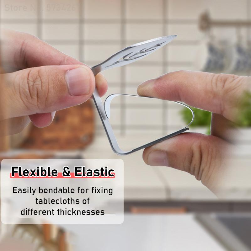 4PCS Stainless Steel Tablecloth Clips Silver Gold Leaf Butterfly Tablecloth Clamp Holder Table Clamps Picnic BBQ Wedding Decor