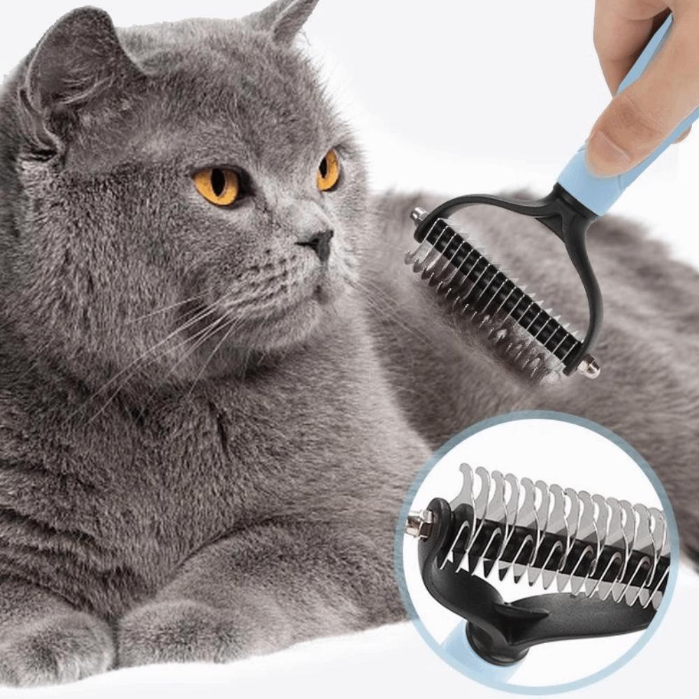 New Double-sided Pet Hair Remover Easy Held Handle Detangling Cat Fur Remover Stainless Steel Dog Deshedding Comb Pet Supplies