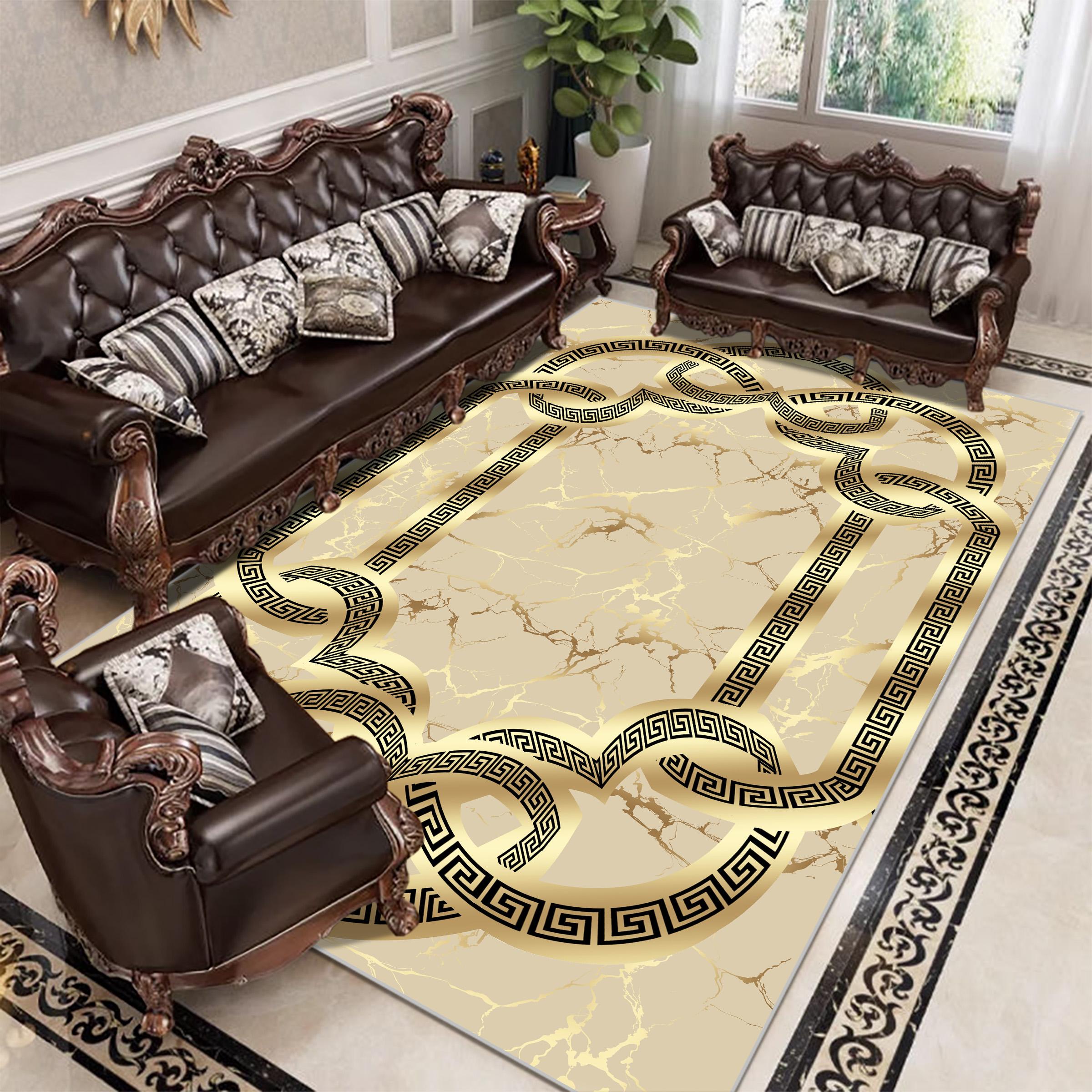 

Senior Luxury Modern Style Carpet Living Room Decoration Home Kids Bedroom Carpets Non-slip Washable Floor Mats Large Area Rug 60*90cm