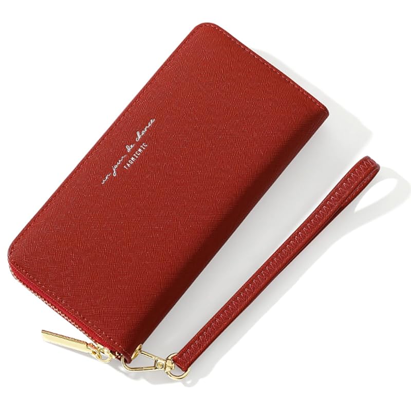 

[Haffukiry] long wallet ladies wallet Popularity long wallet easy to use round zipper long wallet PU leather large capacity Contains 12 cards coin