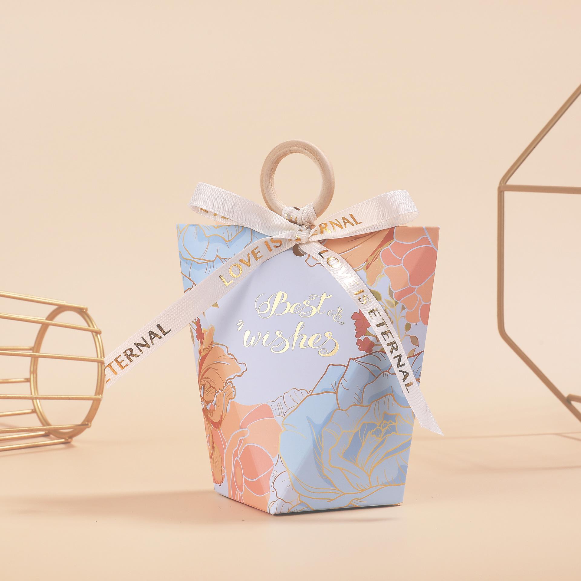 

18 шт. Европейская Новая Счастливая Конфетная Коробка Коробка для Упаковки Шоколада Маленькая Подарочная Упаковочная Коробка, включая Ленту Конфетная Коробка Свадьба Small 5.7x5.7x11cm