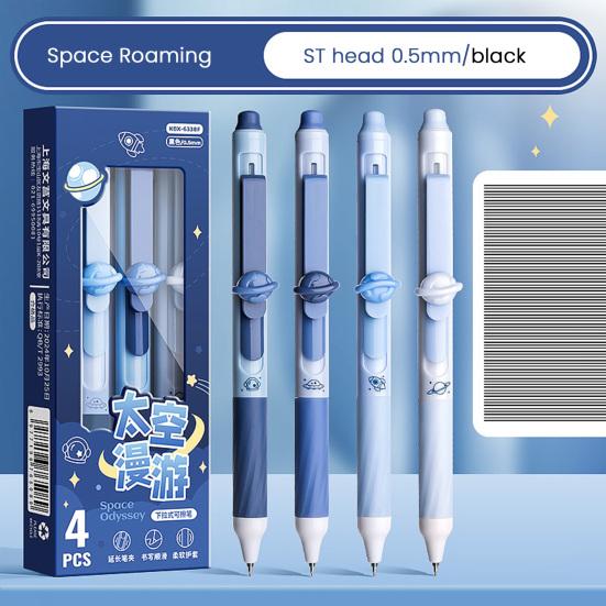 4 Pcs Retractable Erasable Gel Pens 0.5mm Fine Point Blue/Black Ink Refillable Ballpoint Pens for Office School Supplies
