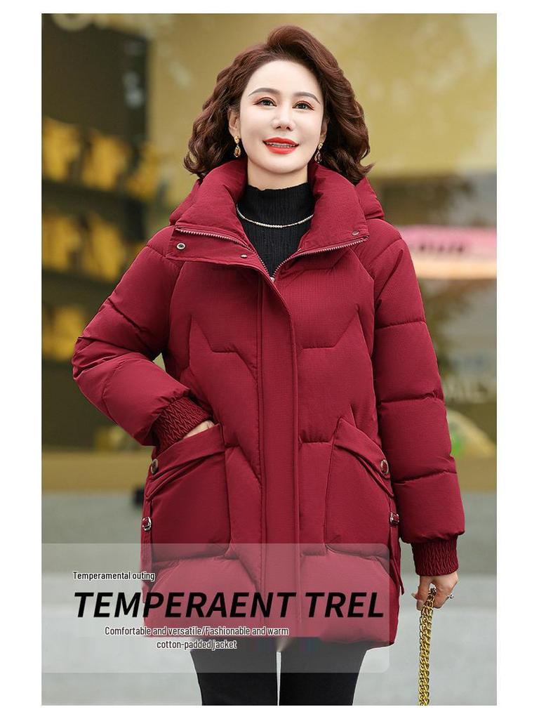 Stylish 2025 Winter Warm Cotton Coat for Middle-Aged & Elderly Women