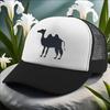 Camel Silhouette Trucker Hat Unisex Polyester Mesh Baseball Cap Casual Outdoor Adjustable