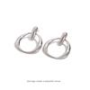 Elegant Retro Silver Hoop Earrings - Circular Geometric Design with High-End Luxury Mosquito Coil Inspired Ear Clips