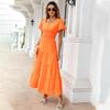 2025 Damen Sommer Maxi Sonnenkleid mit eckigem Ausschnitt & Puffärmeln