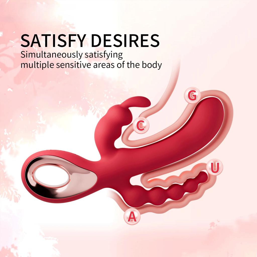 3 In 1 Dildo Rabbit Vibrator for Women G-Spot Clitoris Stimulator Anal Plug Orgasm Masturbator Female Masturbation Sex Toys 18