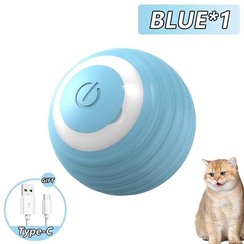 Smart Interactive Cat Toys Ball Auto Electric Rolling Ball Toys for Cat Kitty Pet Automatic Training USB Rechargeable Cat Toy