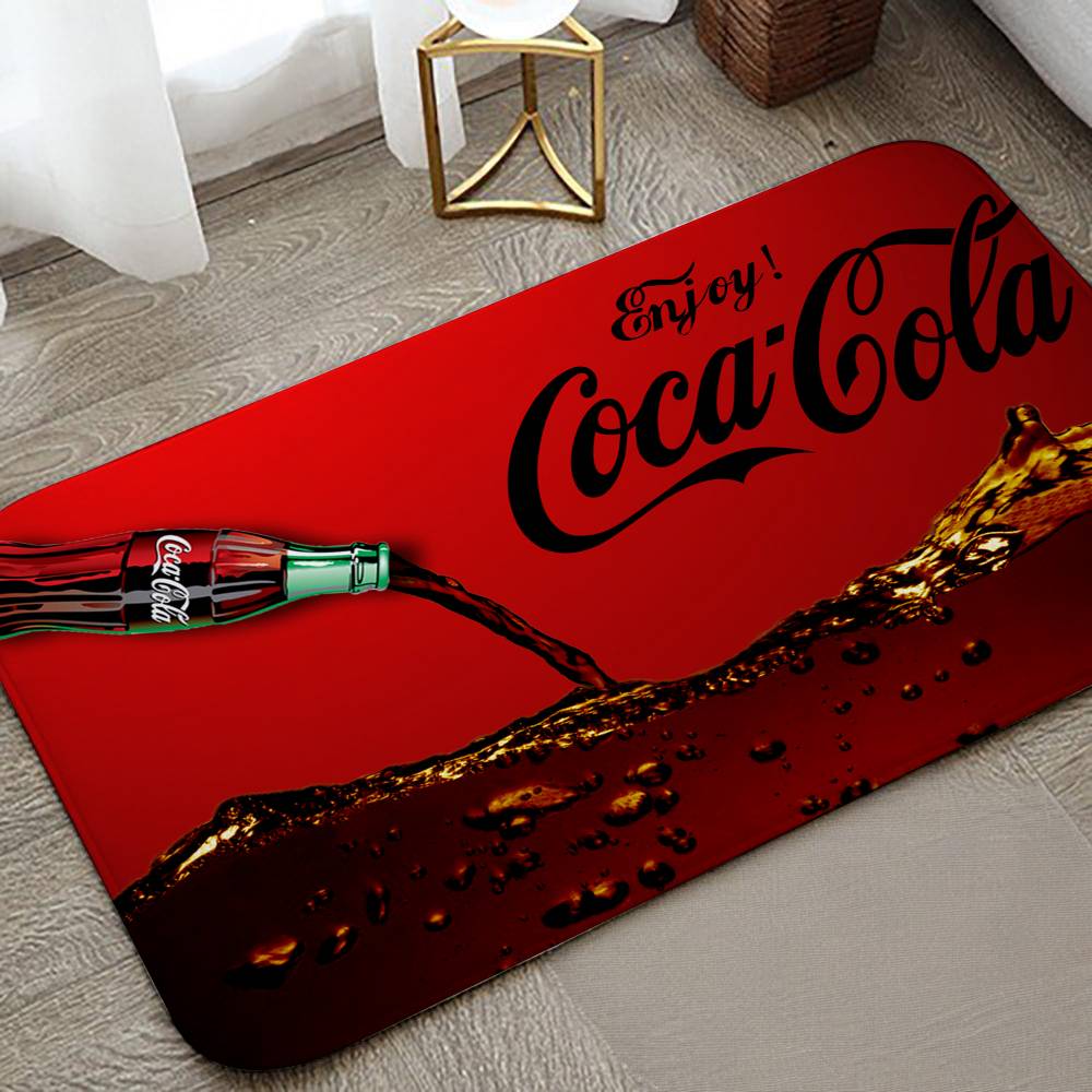 C-Coca C-Cola Fußmatte Badezimmer Saugfähige Matte Einfache Tür Schmutzabweisende Matte Hausküchenmatte Fußmatte Eingangsbereich Matte