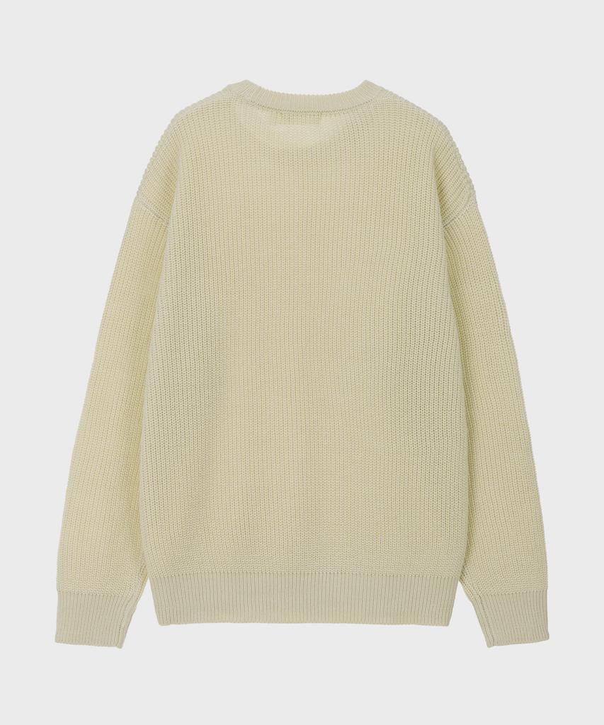 BASIC HOUSE Uni Daily Round Neck Knit Light Beige Lxkt2101