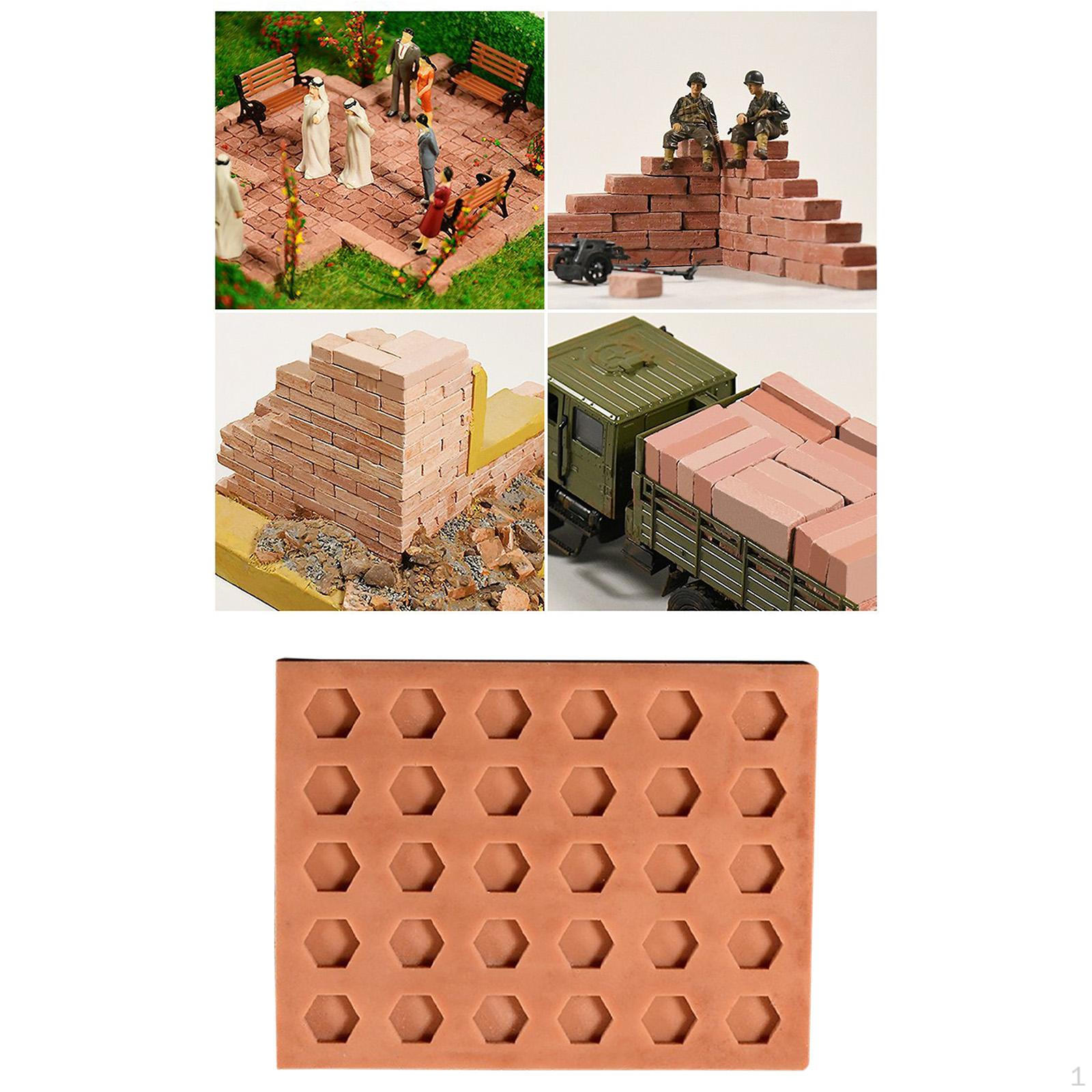 

Little Brick Silicone Model Crafting Concrete Wall Functional Portable Sand Table Building Diorama 30 Hexagonal Bricks
