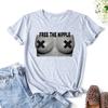 FREE THE NIPPLE Print Women T Shirt Short Sleeve O Neck Loose Women Tshirt Ladies Tee Shirt Tops Camisetas Mujer