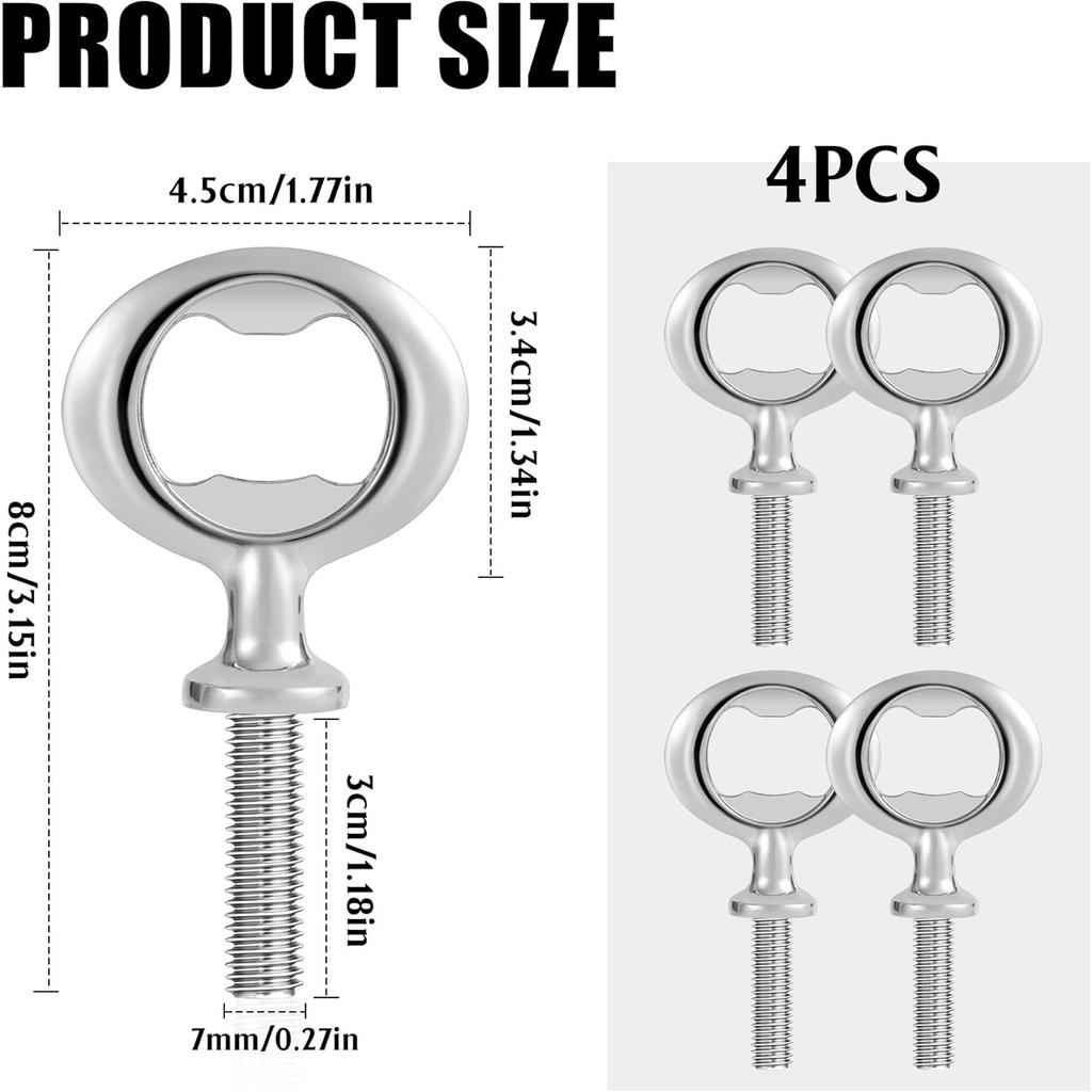 Pack of 4 Bottle Opener Blanks Metal Thread Beer Opener, Zinc Alloy Inserts Kits Beer Bottle Opener, Bottle Opener Blank Wood Bottle Cap Opener Beer